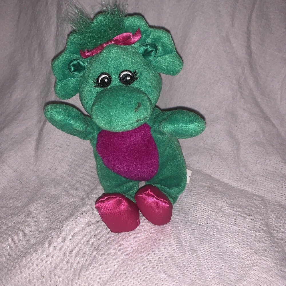 7" Barney & Friends Baby Bop‎ Plush Golden Bear Grn Barney Dino RARE HTF P3